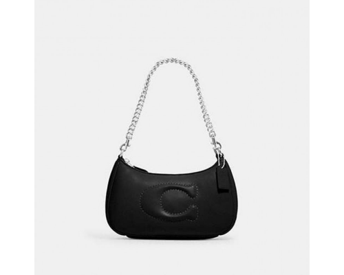 Coach Teri Shoulder Bag With Signature Quilting - Smooth Leather/Silver/Black