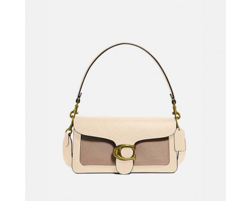 Coach Tabby Shoulder Bag in Colorblock Ivory Taupe Multi