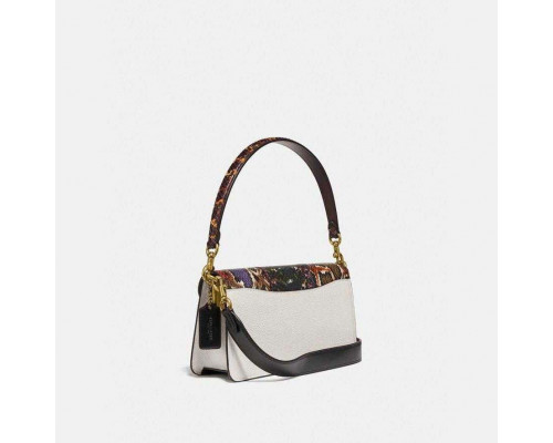 Coach Tabby Shoulder Bag 26 With Snakeskin Detail Chalk Multi Brass