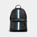 Coach West Backpack In Signature Canvas With Varsity Stripe - Gunmetal/Charcoal/Denim/Chalk