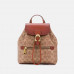 Coach Evie Backpack In Signature Canvas - Tan/Rust/Brass