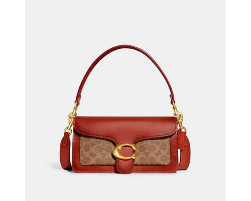 Coach Tabby Shoulder Bag 26 In Signature Canvas - Brass/Tan/Rust