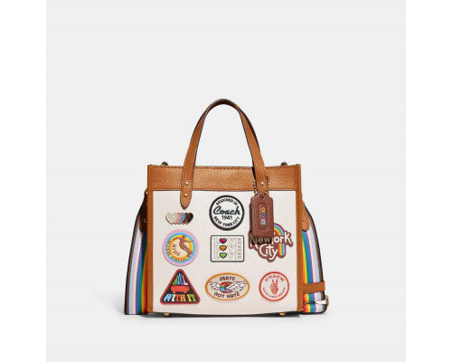 Coach Field Tote 22 With Patches - B4/Chalk Multi Coach Field Tote 22 With Patches - B4/Chalk Multi