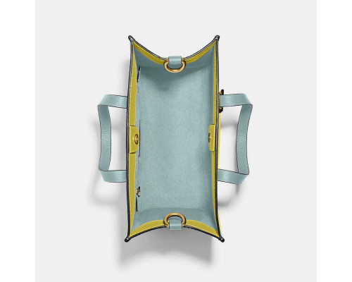 Coach Field Tote 30 With Badge - Chalk/KeyLime/Aqua Coach Field Tote 30 With Badge - Chalk/KeyLime/Aqua