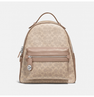 Campus Backpack 28 In Signature Canvas - Tan/Chalk/Brass