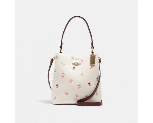 Coach Small Town Bucket Bag With Heart Floral Print - Im/Chalk Multi/Wine Coach Small Town Bucket Bag With Heart Floral Print - Im/Chalk Multi/Wine