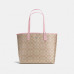 Coach Reversible City Tote In Signature Canvas - Khaki/Peony Light