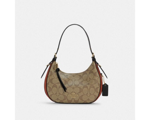 Coach Kleo Hobo In Signature Canvas - Gold/Khaki Coach Kleo Hobo In Signature Canvas - Gold/Khaki