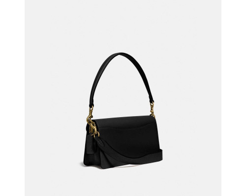 Coach Tabby Shoulder Bag 26 With Signature Canvas - Brass/Tan black