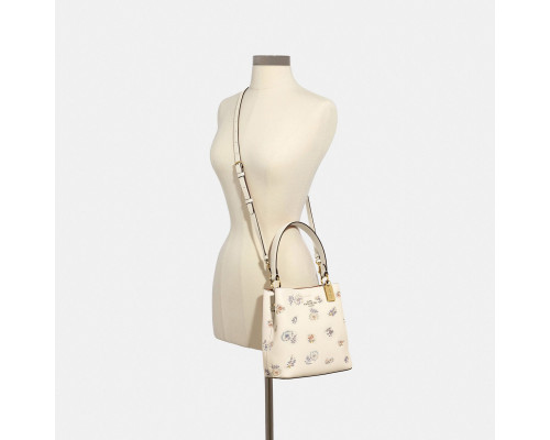 Coach Small Town Bucket Bag With Dandelion Floral Print - Im/Chalk Light Saddle Coach Small Town Bucket Bag With Dandelion Floral Print - Im/Chalk Light Saddle