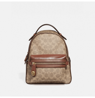 Campus Backpack 23 In Signature Canvas - Tan Rust/Brass