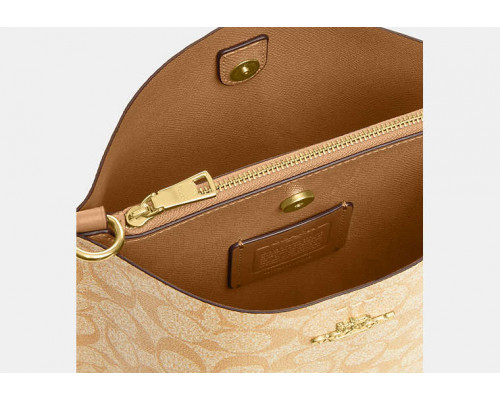 Coach Mollie Bucket Bag 22 In Signature Canvas - Gold/Lt Khaki/Lt Saddle Coach Mollie Bucket Bag 22 In Signature Canvas - Gold/Lt Khaki/Lt Saddle