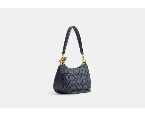 Coach Teri Shoulder Bag In Signature Chambray - Gold/Denim Multi Coach Teri Shoulder Bag In Signature Chambray - Gold/Denim Multi