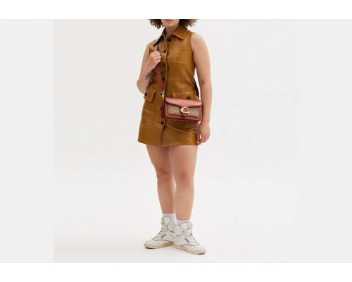 Coach Tabby Shoulder Bag 26 In Signature Canvas - Brass/Tan/Rust