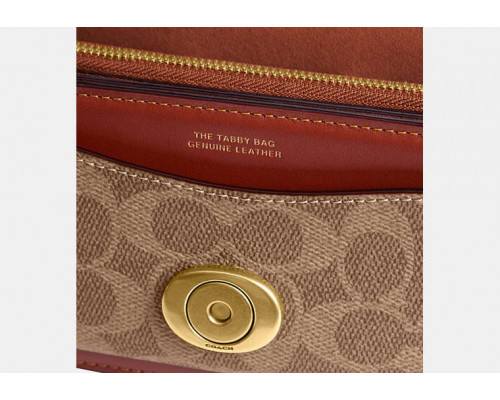 Coach Tabby Shoulder Bag 20 In Signature Canvas - Brass/Tan/Rust Coach Tabby Shoulder Bag 20 In Signature Canvas - Brass/Tan/Rust