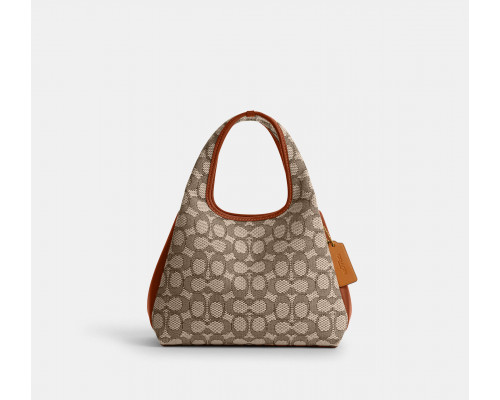 Coach Lana Shoulder Bag 23 In Signature Jacquard - Brass/Cocoa Burnished Amb Coach Lana Shoulder Bag 23 In Signature Jacquard - Brass/Cocoa Burnished Amb