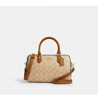 Rowan Satchel Bag In Blocked Signature Canvas - Im/Light Khaki/Khaki Multi