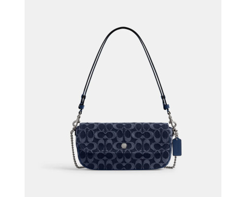 Coach Brook Flap Chain Bag In Signature Denim