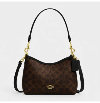 Laurel Small Shoulder Bag In Signature Canvas Brown