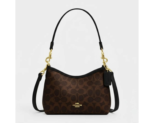 Coach Laurel Small Shoulder Bag In Signature Canvas Brown